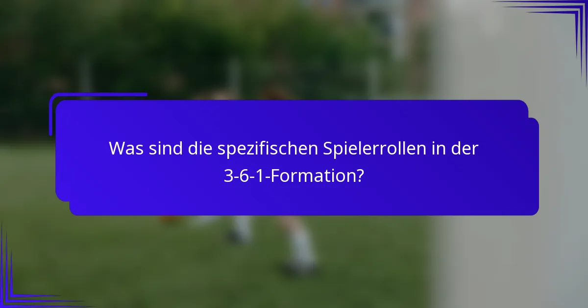 Was sind die spezifischen Spielerrollen in der 3-6-1-Formation?
