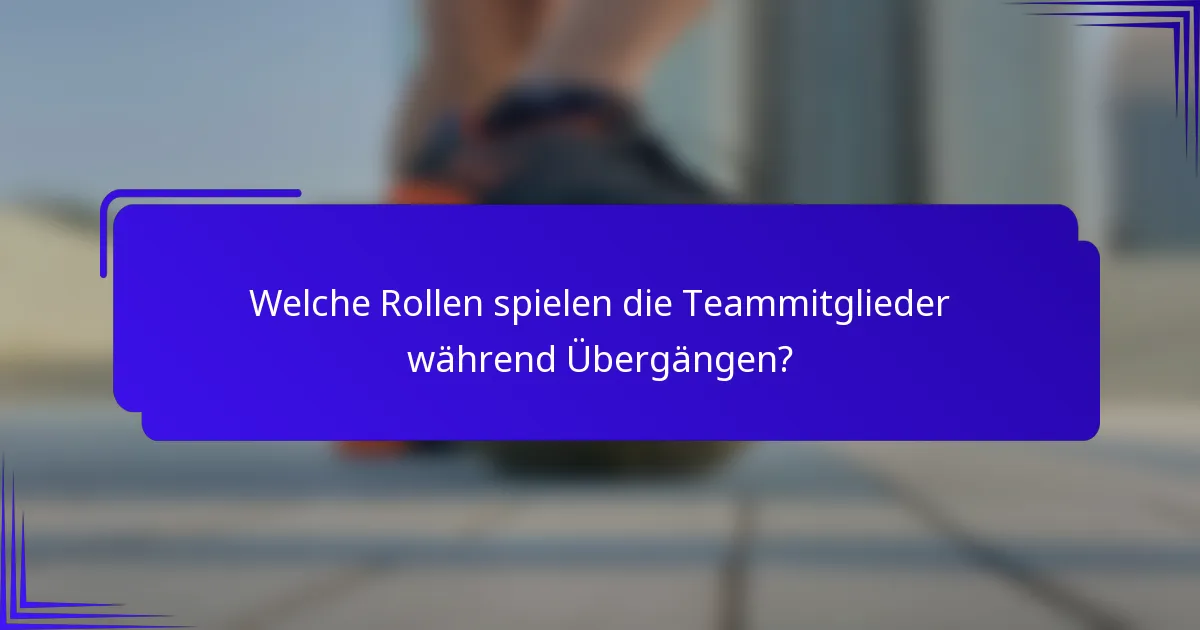 Welche Rollen spielen die Teammitglieder während Übergängen?